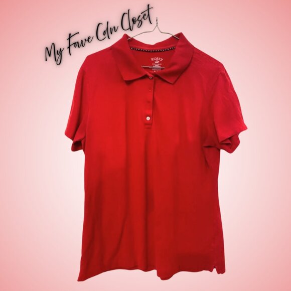 Riders by Lee Tops - Riders By Lee RED Ladies Polo Top sz XL
